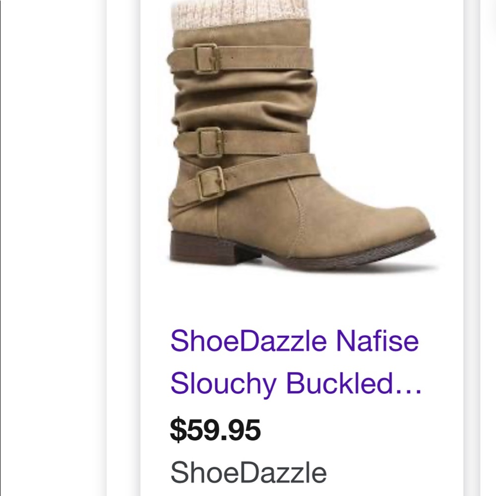 Shoedazzle  Nafise Slouchy Bootie Tan size 7